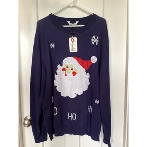 NWT Pat‎ Pat Mens XXL ugly Christmas sweater holiday Santa Navy